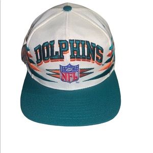 Vintage 90s Miami Dolphins Logo Athletic Diamond Cut Snapback Hat